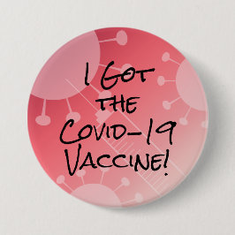 I the Covid-19 得 Vaccine Pink Gradient グラデーション 缶バッジ