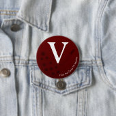I the Covid-19 得Vaccine Dark Burgundy Red 缶バッジ (インサイチュ)