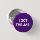 I the Jab 得 purple Vaccinated pin button 缶バッジ (正面&裏面)