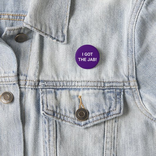 I the Jab 得 purple Vaccinated pin button 缶バッジ (インサイチュ)