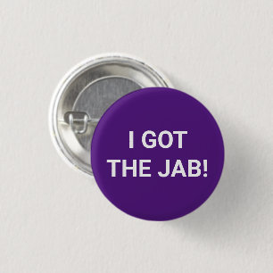 I the Jab 得 purple Vaccinated pin button 缶バッジ