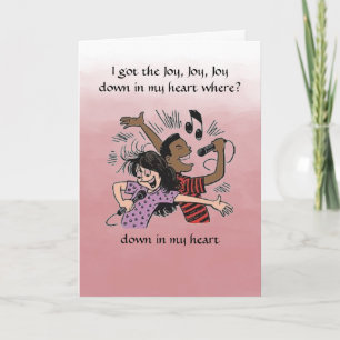 I the Joy 得 Water Color Comedy Greeting Card カード