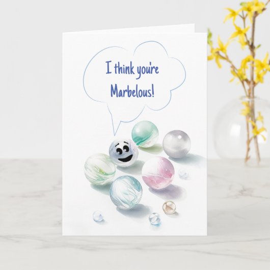 I Think You are Marbellous Greeting Card カード (黄色い花)