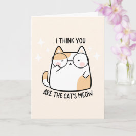 I think you are the cat's meow pink Valentines day カード