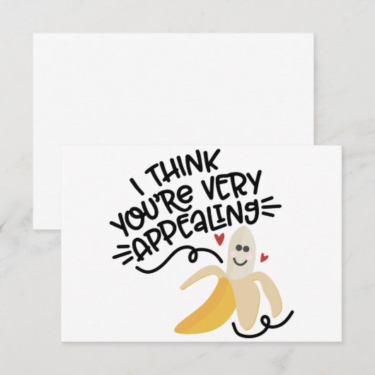 I Think You’re Very Appealing | Cute Banana Pun De 招待状 (正面/裏面)