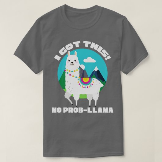 I This 得 No Prob Llama おもしろい No Problem Tシャツ (デザイン正面)