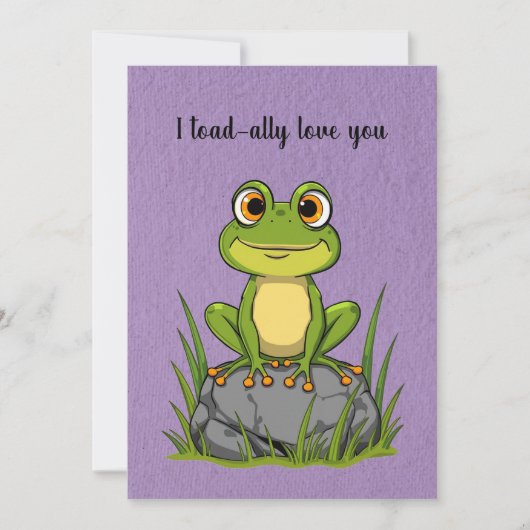 I toad-ally love you - Cartoon toad on a rock シーズンカード (正面)