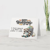 I Told Myself One Plate Funny Raccoon Thanksgiving シーズンカード (正面)