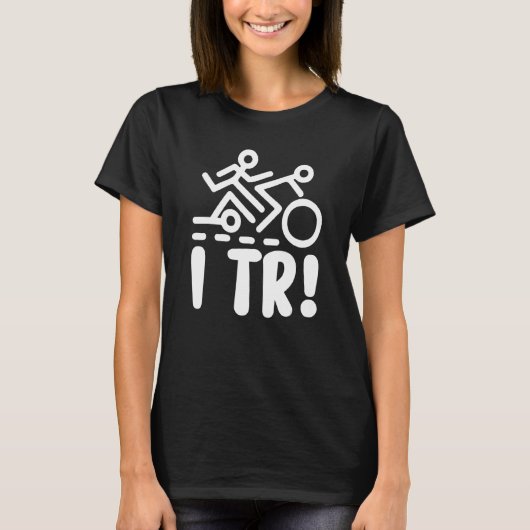 I TrトリアスリートスイミングランニングサイクリングのレースT Tシャツ (正面)