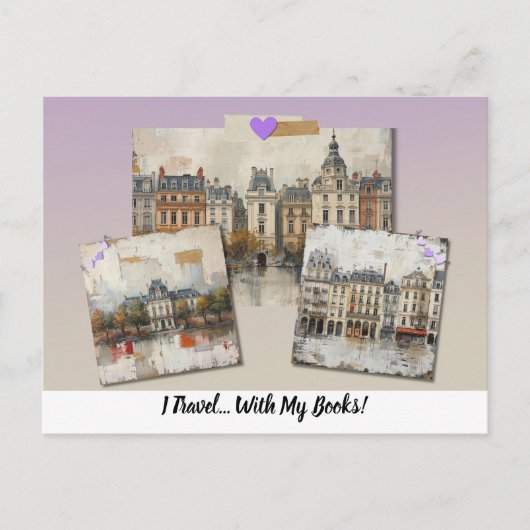 I Travel... With My Books!  ポストカード (正面)