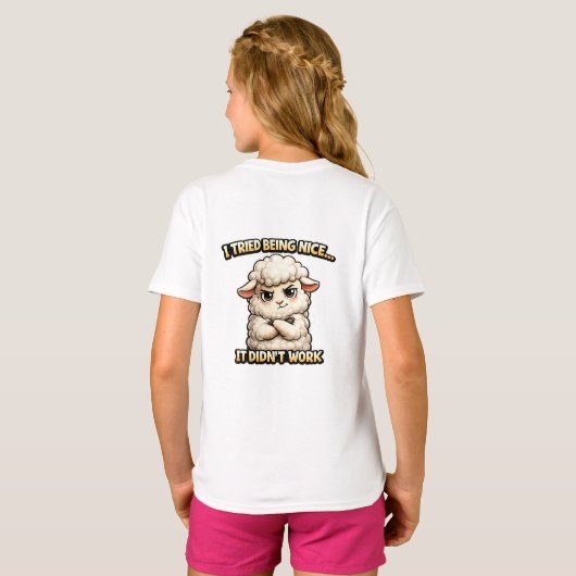 "I Tried Being Nice… It Didn’t Work" (Angry Sheep) Tシャツ (裏面フル)