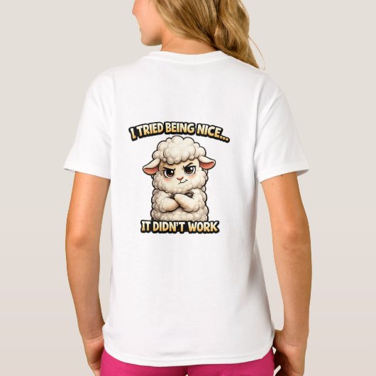 "I Tried Being Nice… It Didn’t Work" (Angry Sheep) Tシャツ (裏面)