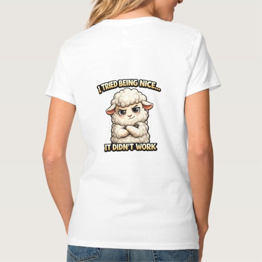 "I Tried Being Nice… It Didn’t Work" (Angry Sheep) Tシャツ (裏面)