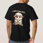 "I Tried Being Nice… It Didn’t Work" (Angry Sheep) Tシャツ (裏面)