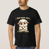 "I Tried Being Nice… It Didn’t Work" (Angry Sheep) Tシャツ (正面)