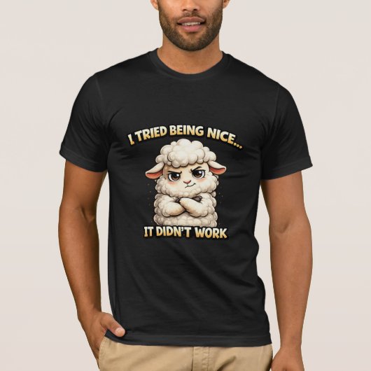 "I Tried Being Nice… It Didn’t Work" (Angry Sheep) Tシャツ (正面)
