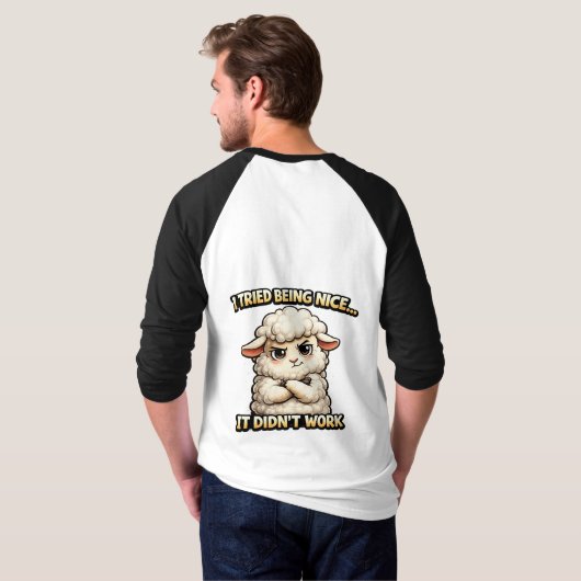 "I Tried Being Nice… It Didn’t Work" (Angry Sheep) Tシャツ (裏面フル)