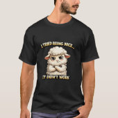 "I Tried Being Nice… It Didn’t Work" (Angry Sheep) Tシャツ (正面)