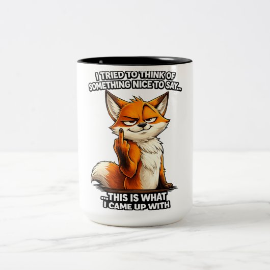 I tried to think of something nice funny fox mug ツートーンマグカップ (中央)