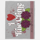 I ❤️ True Crime!–Black Dahlia Flower Design Name フリースブランケット (正面)
