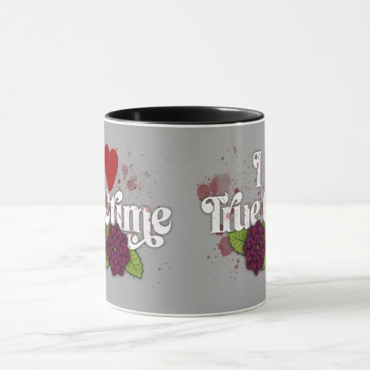 I ❤️ True Crime.–Personalized Name マグカップ (中央)