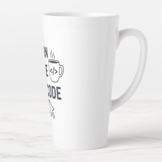 I Turn Coffee Into Code - Funny Programmer Quote カフェラテマグ (右)