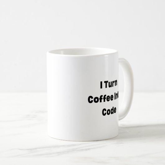 I Turn Coffee Into Code Mug – Funny Programmer Gif コーヒーマグカップ (正面右)