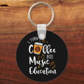 I Turn Coffee Into Music Education Music Teacher G キーホルダー (正面)
