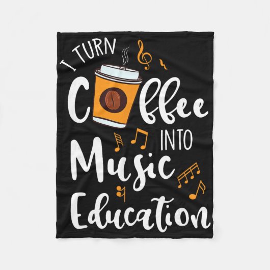 I Turn Coffee Into Music Education Music Teacher G フリースブランケット (正面)