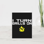 I turn grills on funny bbq grilling  カード (正面)
