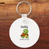 I Turtley Love You Daddy! Cute Father's Day Turtle キーホルダー (正面)