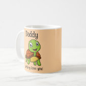 I Turtley Love You Daddy! Cute Father's Day Turtle コーヒーマグカップ (正面左)