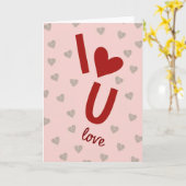 I U Love Hearts Pattern カード (黄色い花)