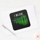 I UFOと信じエイリアンステッカー スクエアシール (封筒)