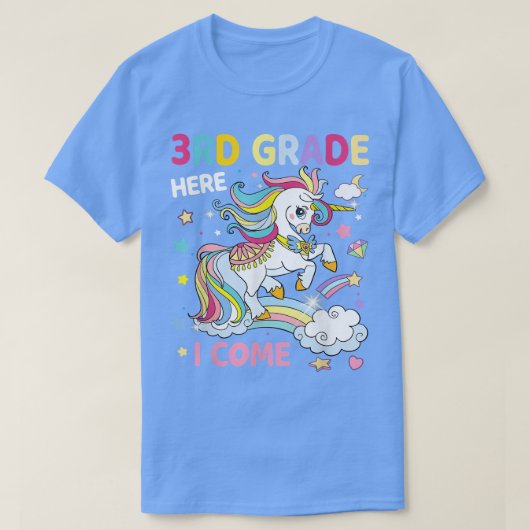 I Unicorn Rainbow Back 来 to Scho Tシャツ (デザイン正面)