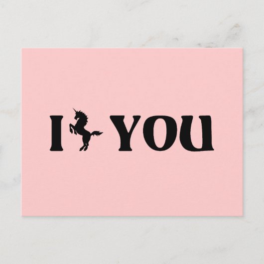 I Unicorn You (Black) ポストカード (正面)
