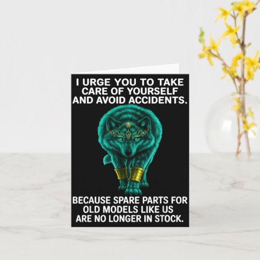 I Urge You To Take Care Of Yourself And Avoid Acci カード (黄色い花)