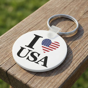 "I USA"❤️ラウンドキーチェーン キーホルダー