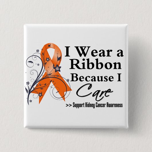 I v2による腎気にがんリボン 缶バッジ (正面)