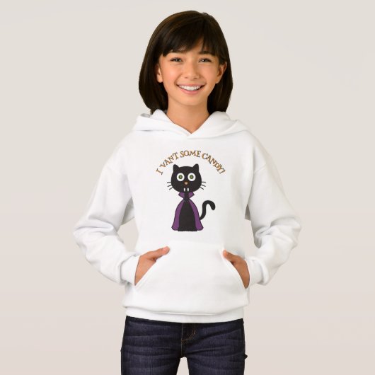 "I Vant Some Candy" Halloween Cat Girls Hoodie (正面フル)