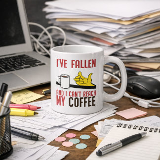 I’ve Fallen and I Can’t Reach My Coffee Humorous ジャンボコーヒーマグカップ