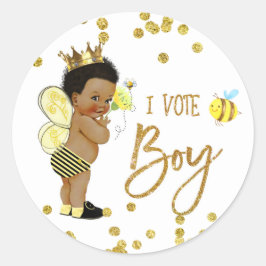 I VOTE BOY bee Genderゲームラベルを表示 ラウンドシール