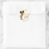 I VOTE GIRL BEE Genderゲームラベルを表示 ラウンドシール (バッグ)