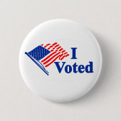 I Voted アメリカ国旗 ステッカー 缶バッジ (正面)