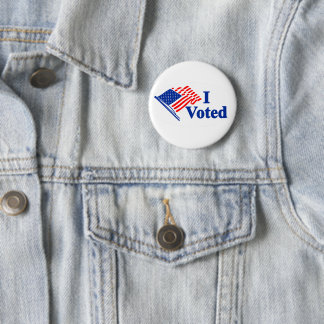 I Voted アメリカ国旗 ステッカー 缶バッジ