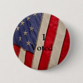 I Voted アメリカ国旗 缶バッジ (正面)