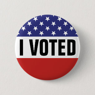 I Voted Button Stars ストライプ 2020 缶バッジ
