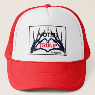 "I VOTED TRUMP" ドクロの手を振る彼氏彼女 キャップ