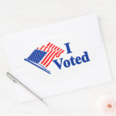 I Voted United States Flag Sticker 楕円形シール (封筒)