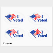 I Voted United States Flag Sticker 楕円形シール (シート)